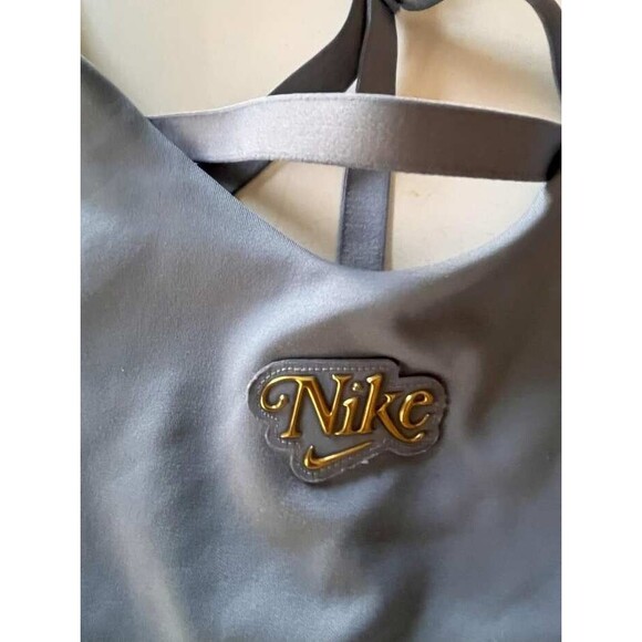 Nike Dri Fit L Gray Blue Indy Femme Strappy Light Support Sports Bra - Picture 7 of 10